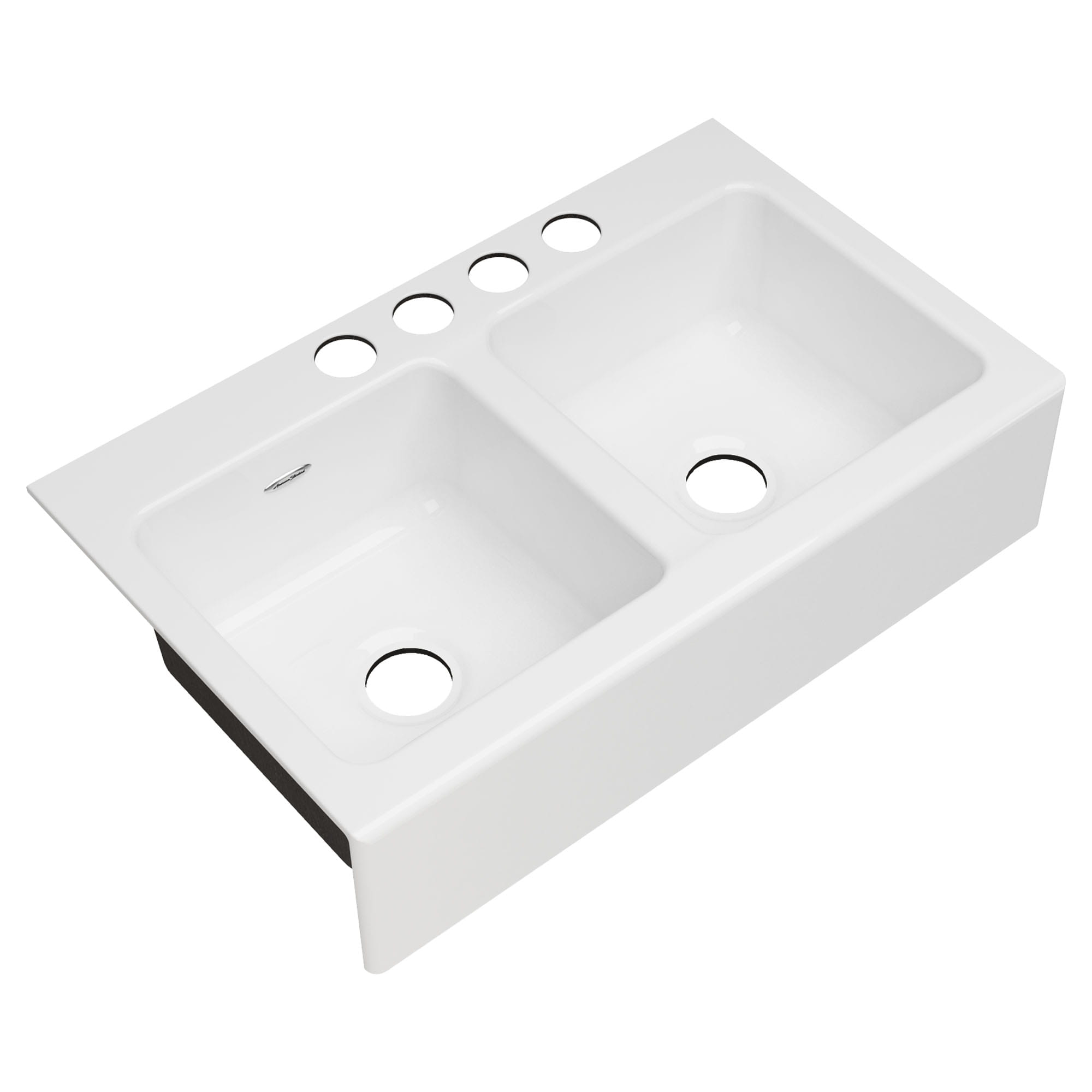 Delancey® 36 x 22Inch Cast Iron 4Hole Undermount DoubleBowl Apron